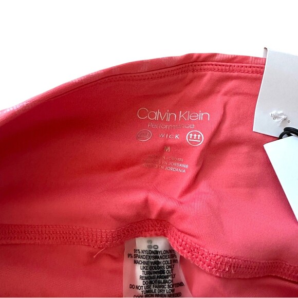 Calvin Klein Performance Women's High Waist 7" Bike Short Size M Coral - Picture 5 of 10